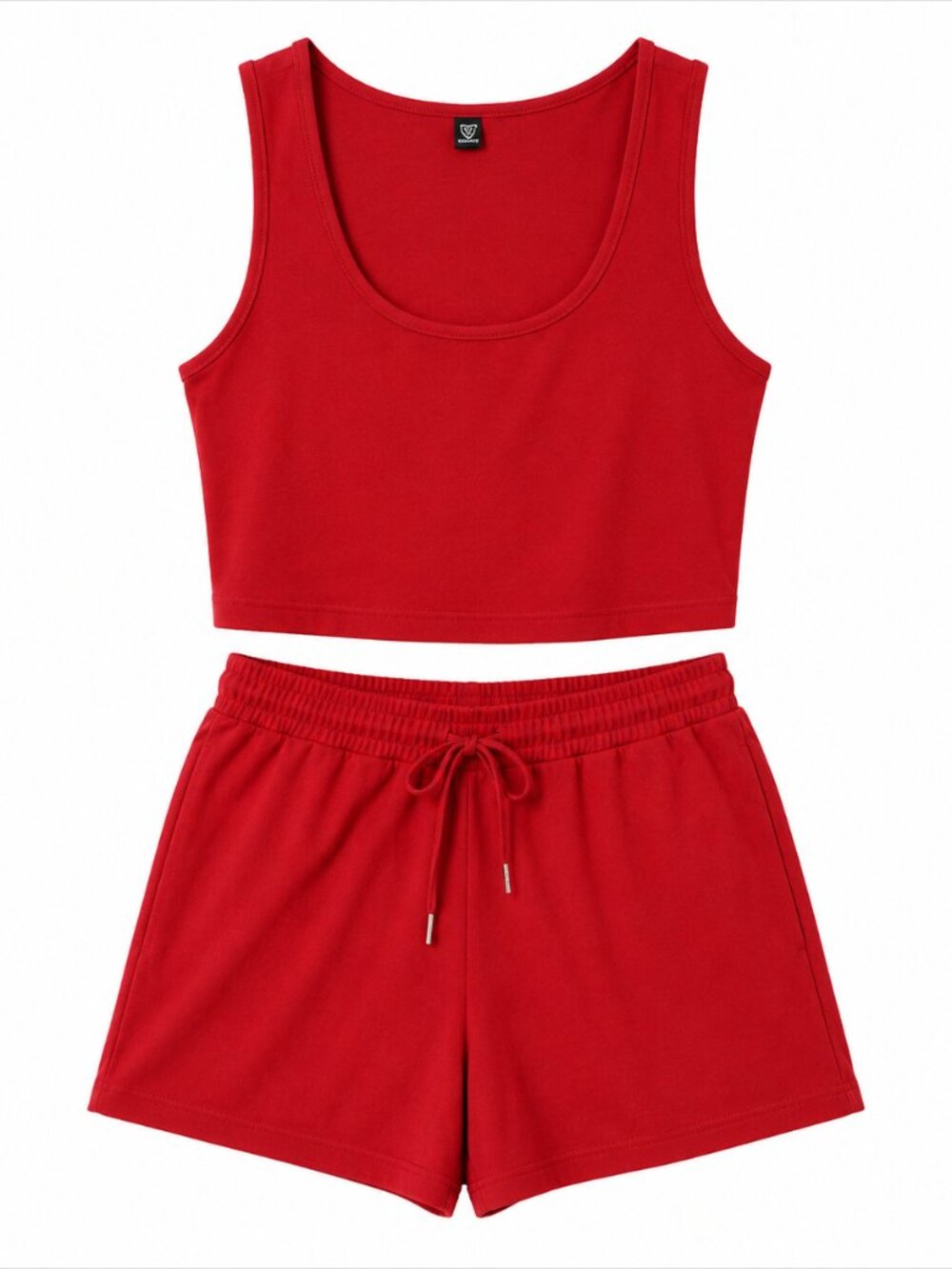 SHEIN Red Women's Shorts Set, Vacay Cruise Athleisure 3x 2x
